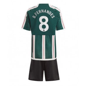 Manchester United Bruno Fernandes #8 Udebanesæt Børn 2023-24 Kort ærmer (+ korte bukser)